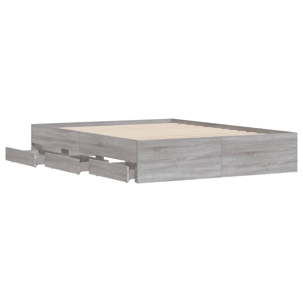 Okvir za krevet s ladicama boja hrasta 150x200 cm drveni