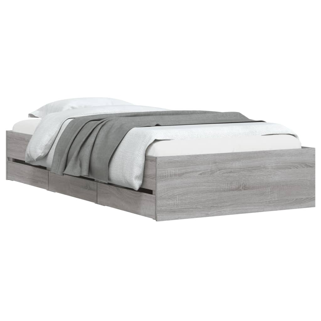 Okvir za krevet s ladicama boja hrasta 90x200 cm
