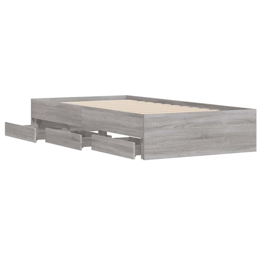 Okvir za krevet s ladicama boja hrasta 90x200 cm