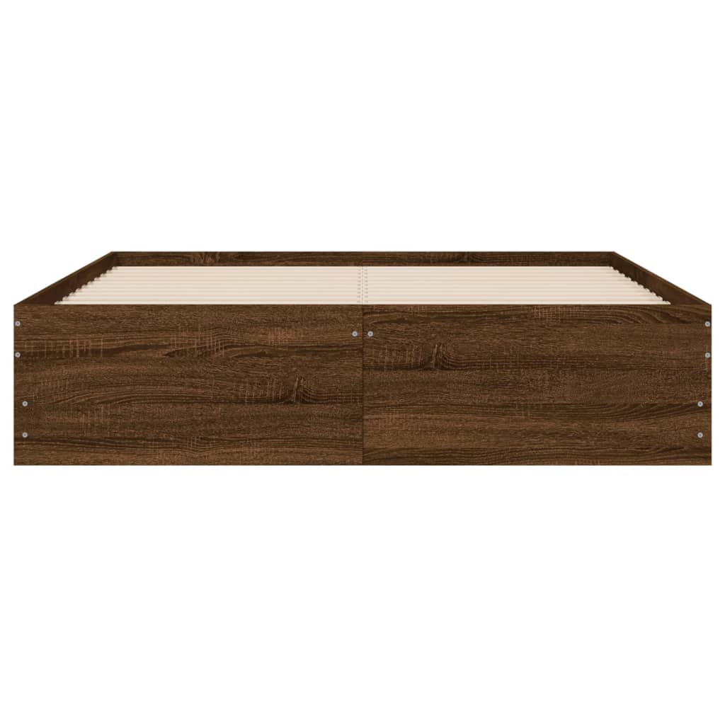 Okvir za krevet s ladicama boja hrasta 135x190 cm drveni