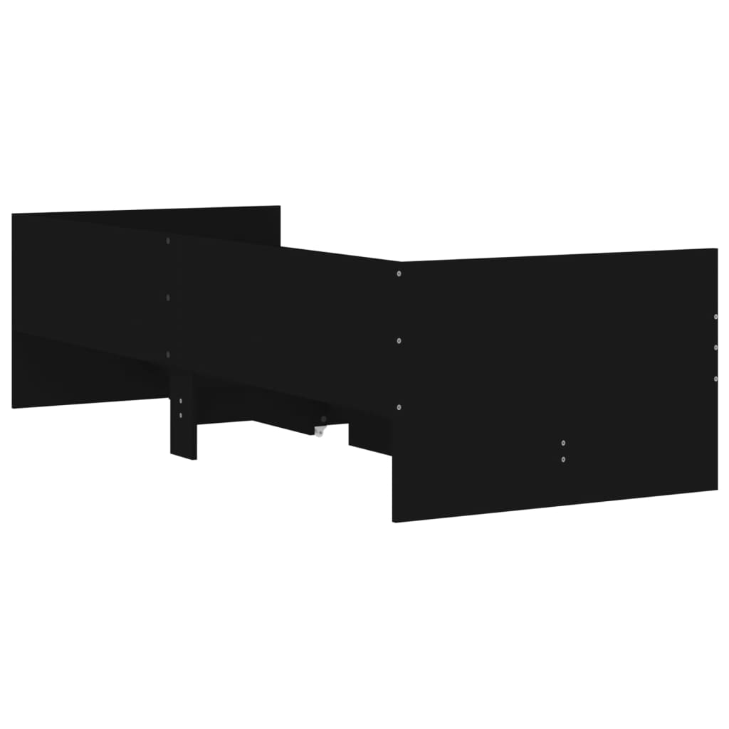 Okvir kreveta s ladicama crni 100 x 200 cm