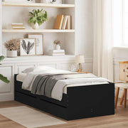 Okvir kreveta s ladicama crni 90 x 190 cm
