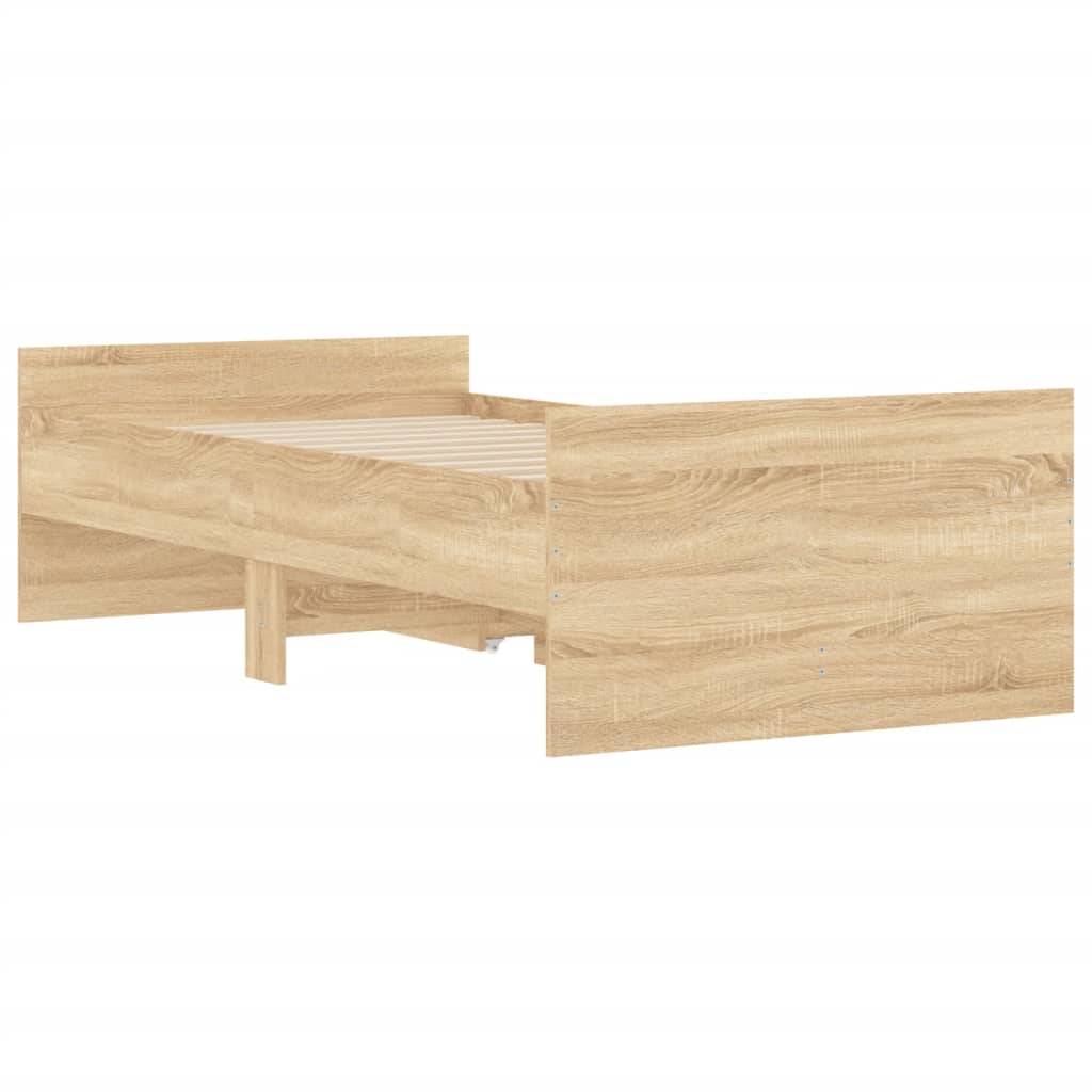 Okvir kreveta s ladicama boja hrasta 90x200 cm
