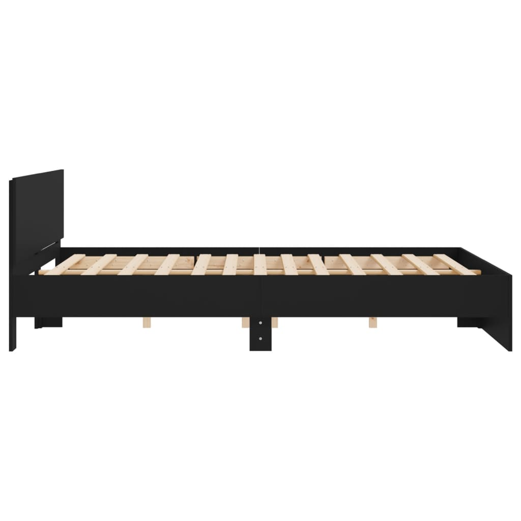 Okvir za krevet s uzglavljem crni 160x200 cm