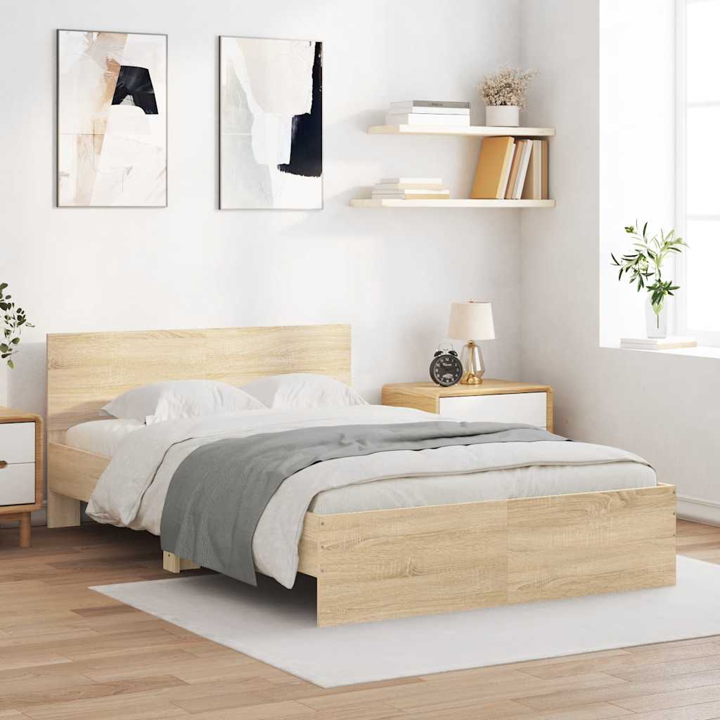 Okvir za krevet s uzglavljem boja hrasta 120x200 cm