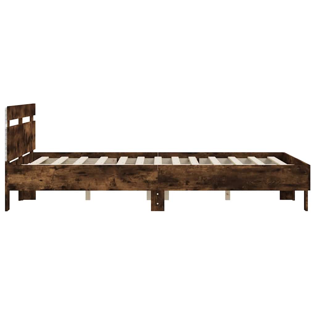 Okvir za krevet s uzglavljem i LED boja hrasta 140x190 cm