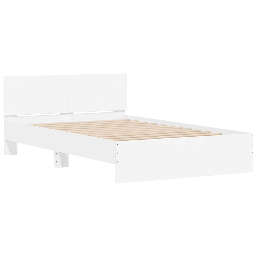 Okvir za krevet s uzglavljem i LED bijeli 140 x 200 cm