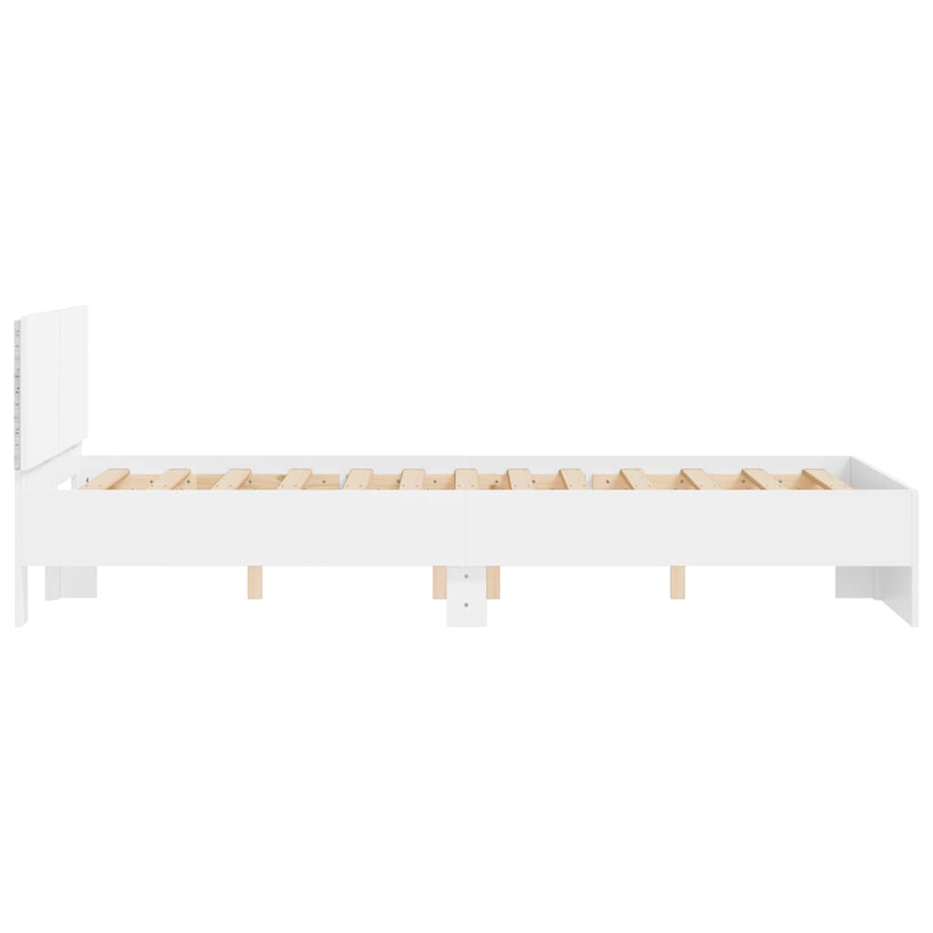 Okvir za krevet s uzglavljem i LED bijeli 140 x 200 cm