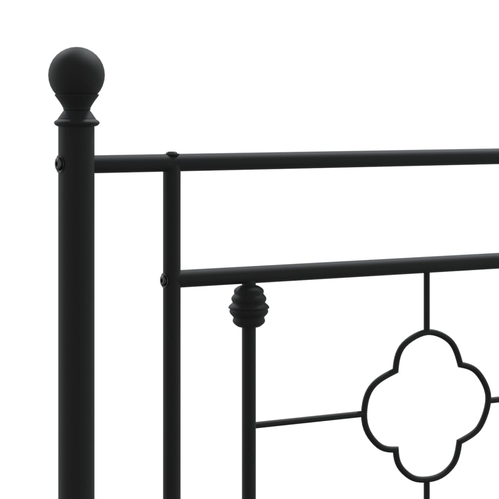 Metalni okvir za krevet s uzglavljem crni 120x190 cm