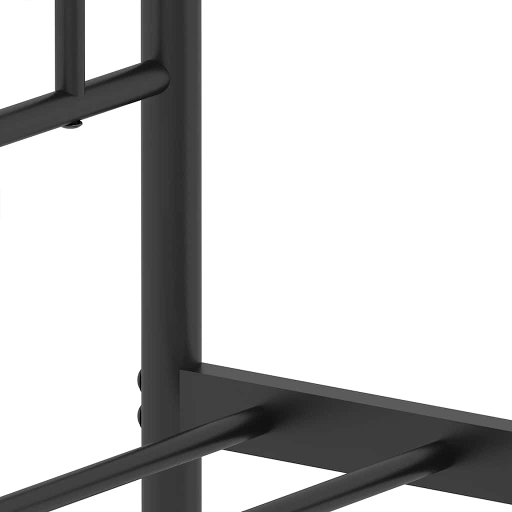 Metalni okvir za krevet s uzglavljem crni 193x203 cm