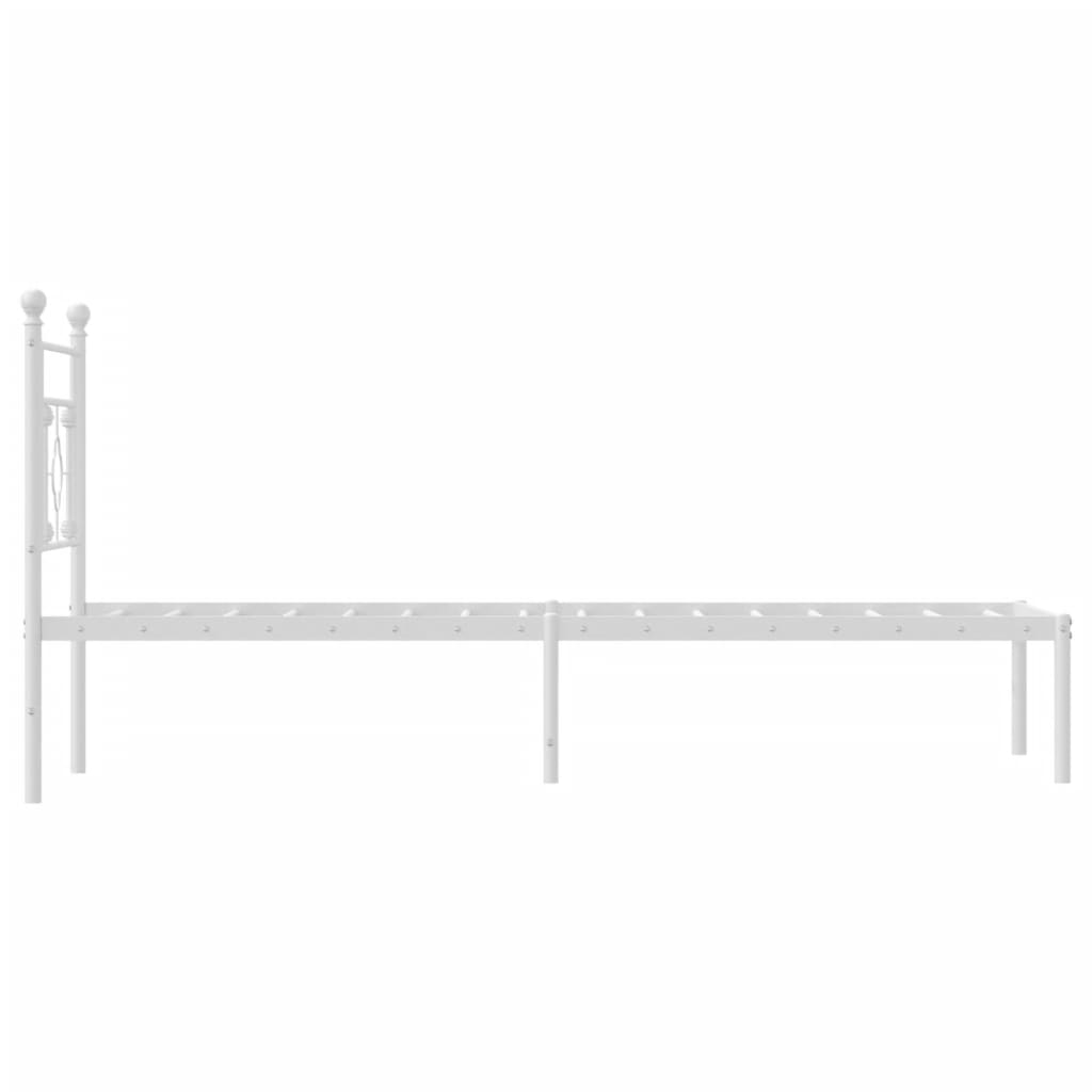 Metalni okvir krevet bez madraca s uzglavljem bijeli 75x190 cm