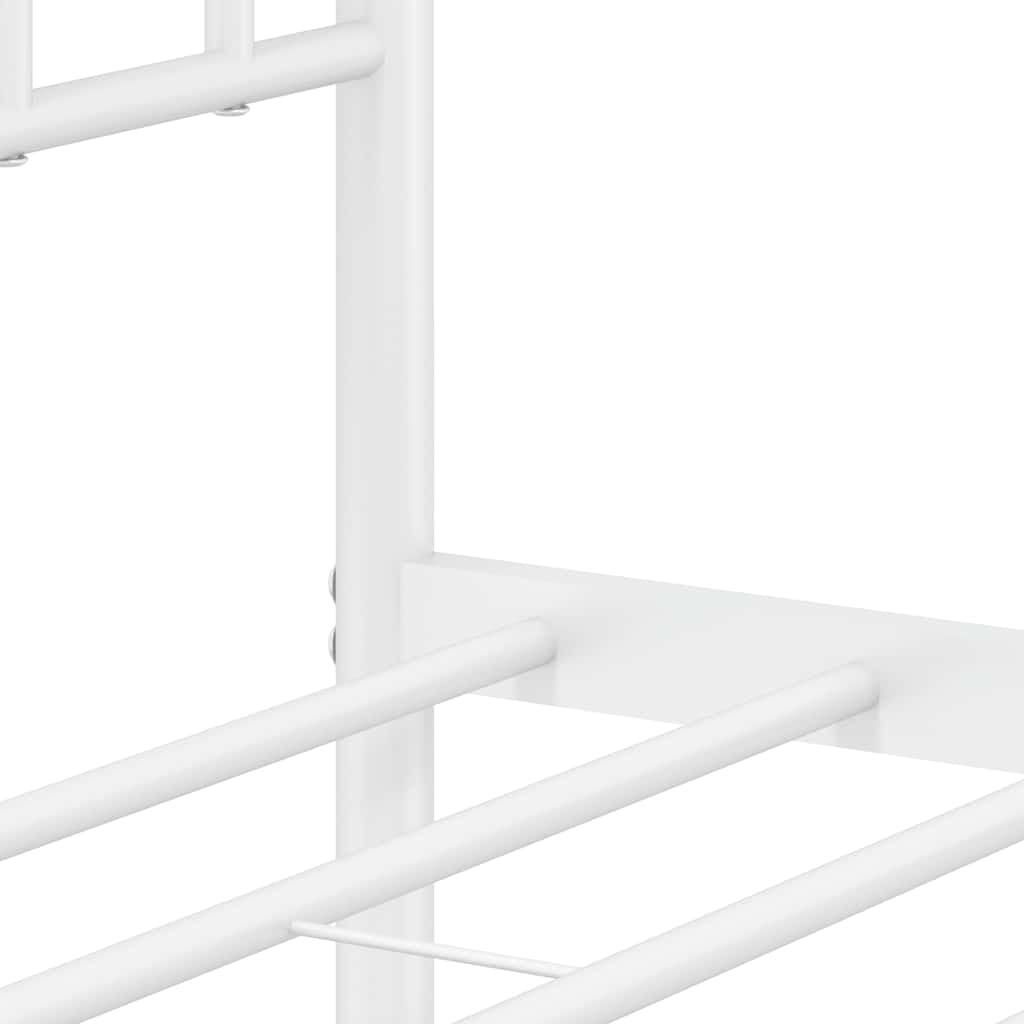 Metalni okvir za krevet s uzglavljem bijeli 150x200 cm