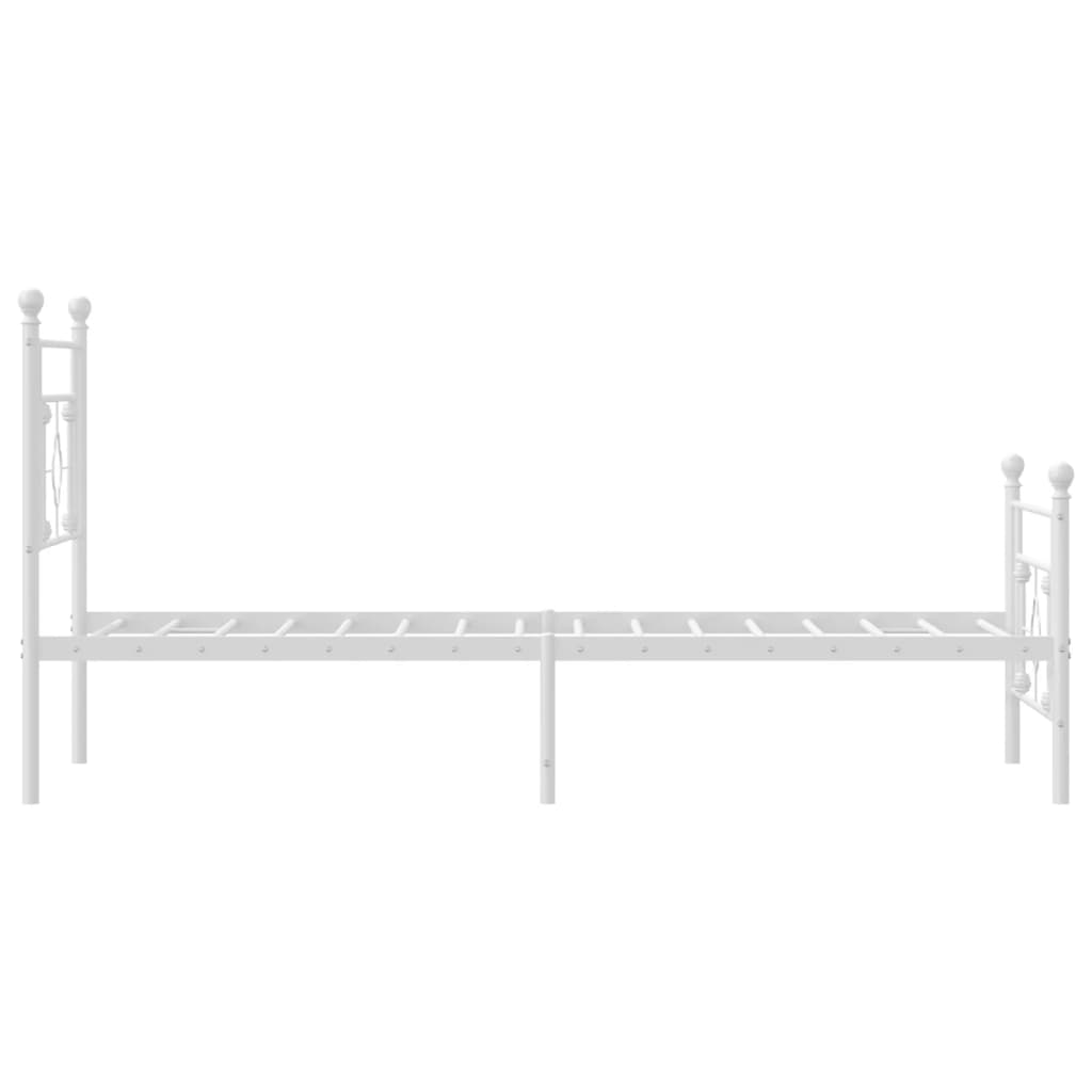 Metalni okvir kreveta uzglavlje i podnožje bijeli 100x190 cm