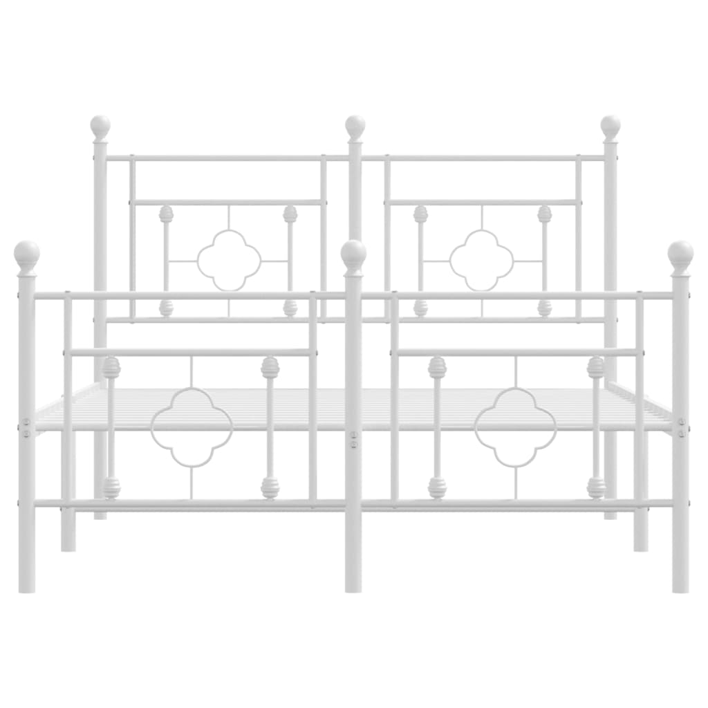 Metalni okvir kreveta uzglavlje i podnožje bijeli 120x190 cm