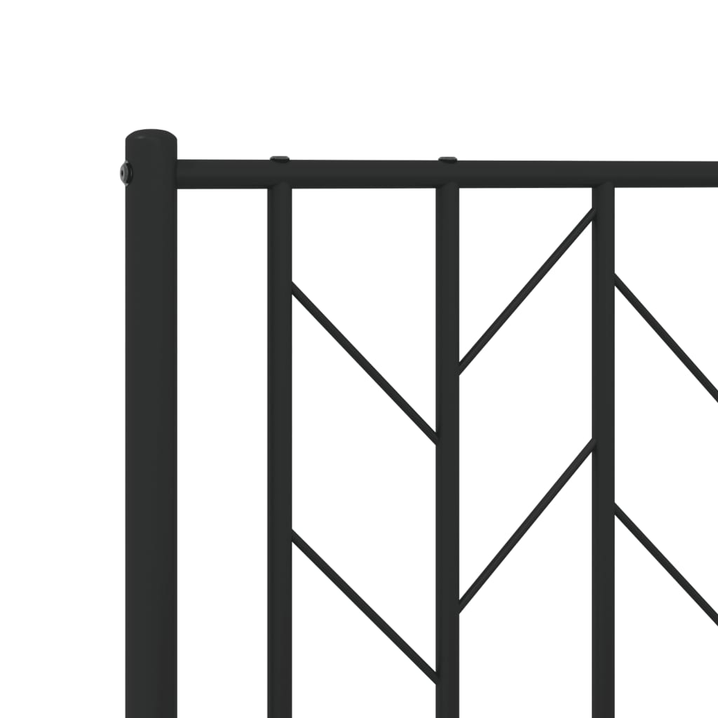 Metalni okvir za krevet s uzglavljem crni 180x200 cm