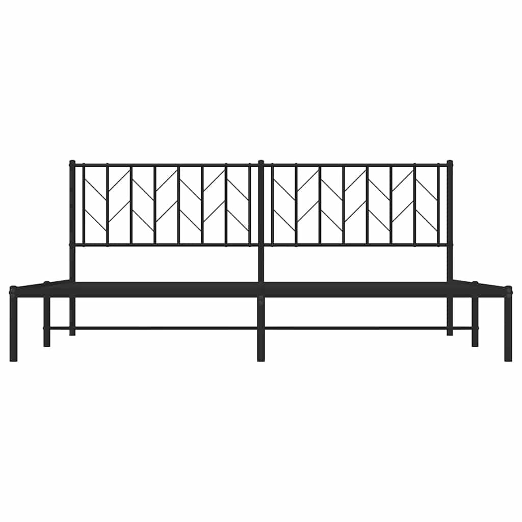 Metalni okvir za krevet s uzglavljem crni 193x203 cm
