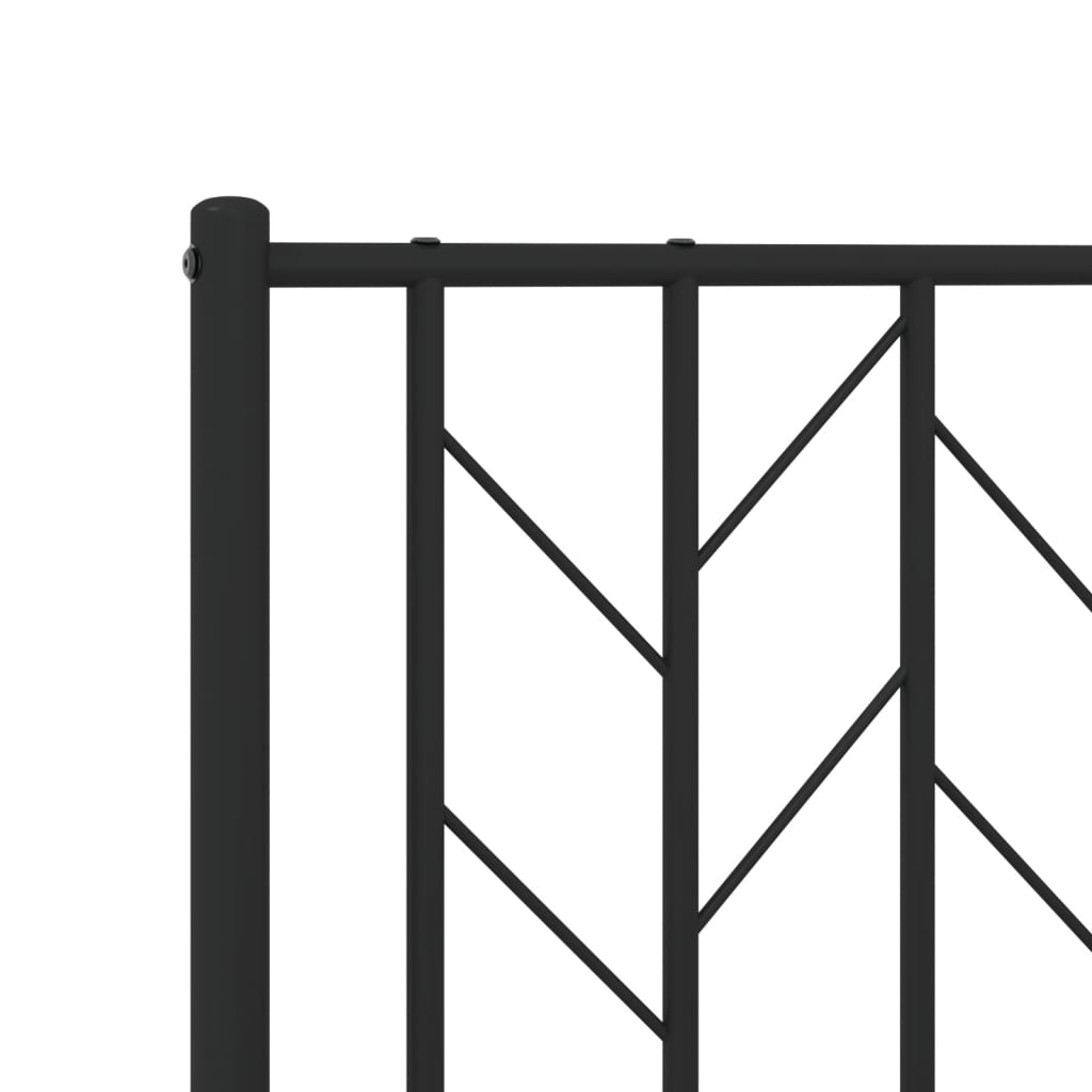 Metalni okvir kreveta uzglavlje i podnožje crni 75x190 cm