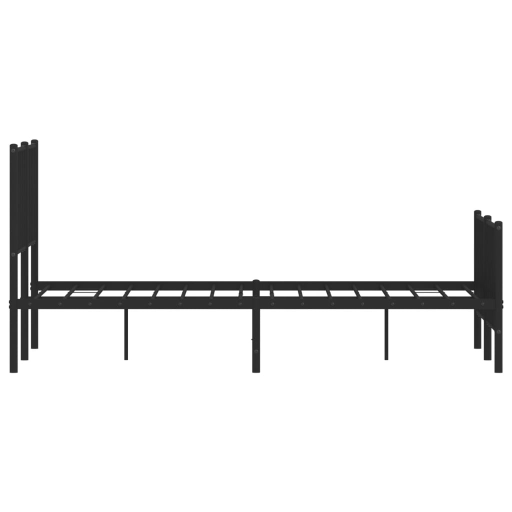 Metalni okvir kreveta uzglavlje i podnožje crni 120x200 cm