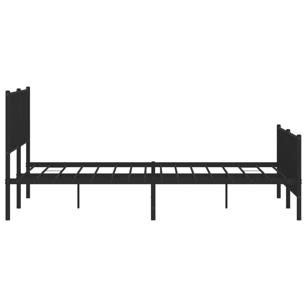 Metalni okvir kreveta uzglavlje i podnožje crni 200x200 cm