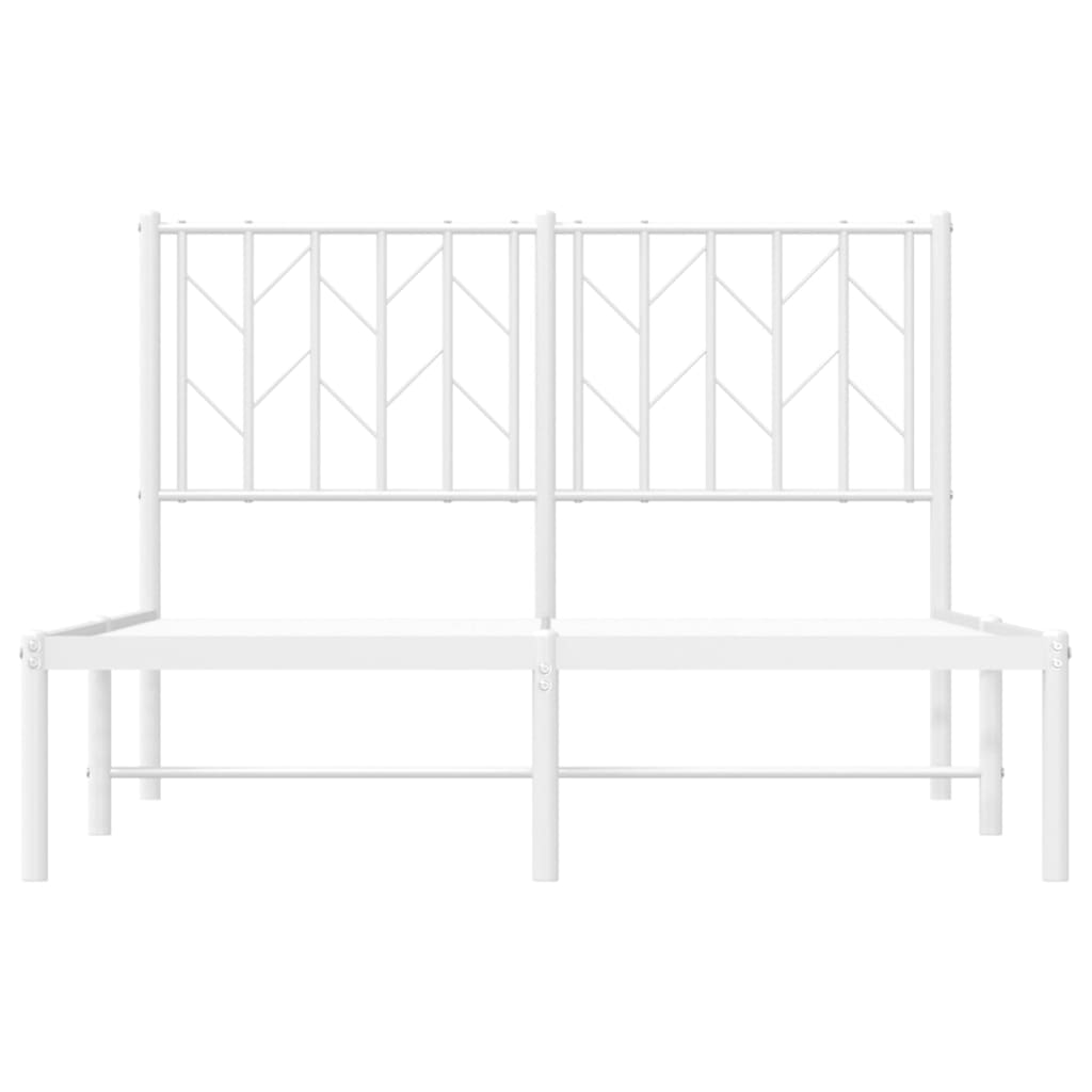 Metalni okvir za krevet s uzglavljem bijeli 120 x 190 cm