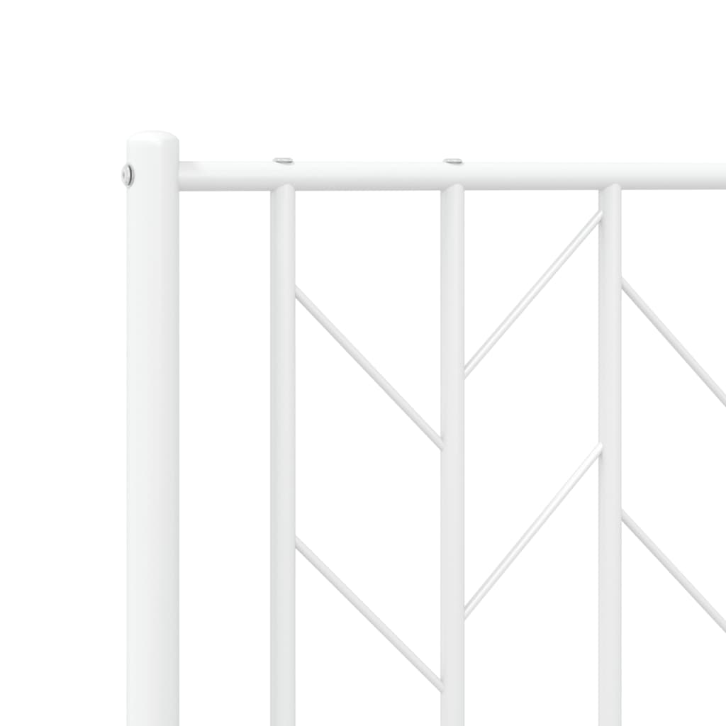 Metalni okvir za krevet s uzglavljem bijeli 120 x 190 cm