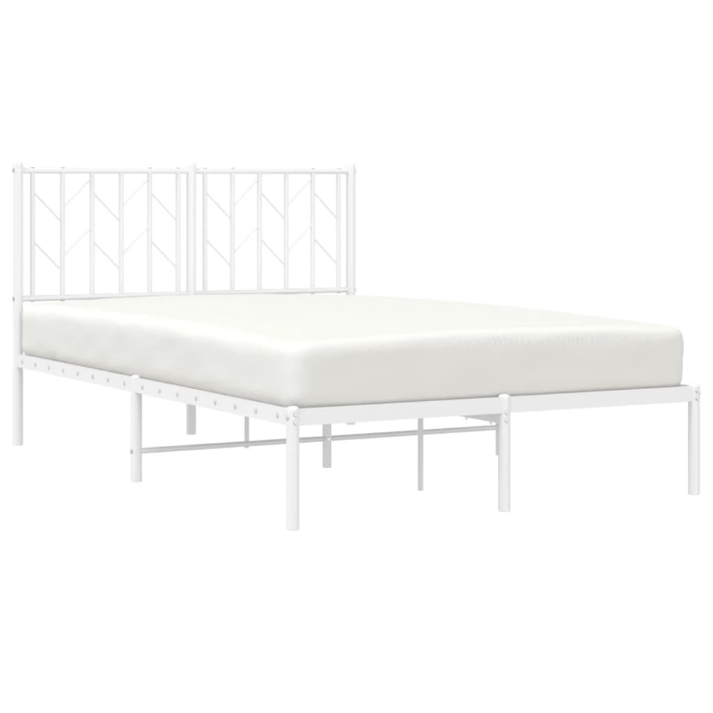 Metalni okvir za krevet s uzglavljem bijeli 120x200 cm