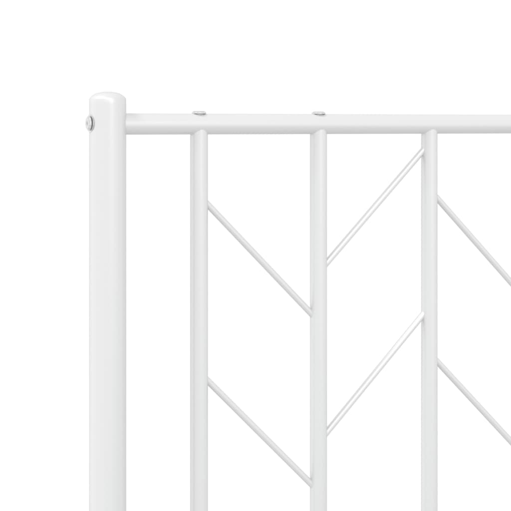 Metalni okvir kreveta s uzglavljem i podnožjem bijeli 80x200 cm