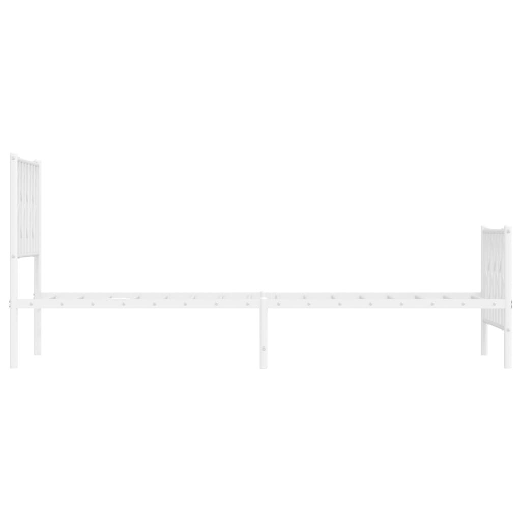 Metalni okvir kreveta s uzglavljem i podnožjem bijeli 90x200 cm