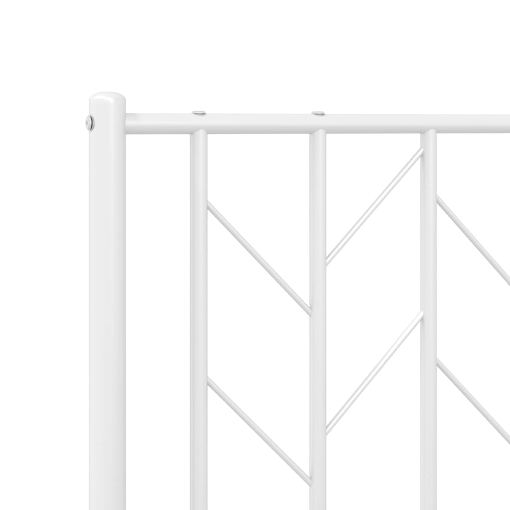 Metalni okvir kreveta s uzglavljem i podnožjem bijeli 90x200 cm