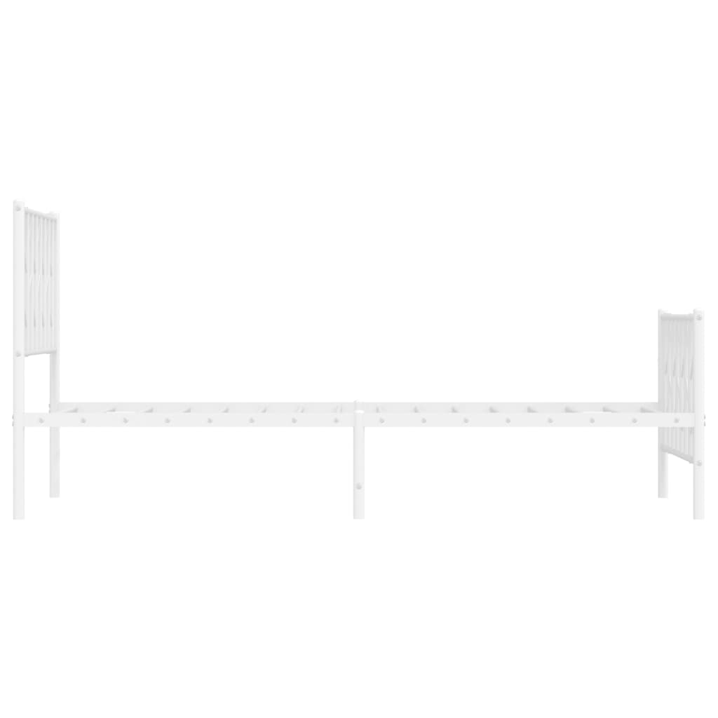 Metalni okvir kreveta s uzglavljem i podnožjem bijeli 100x190cm