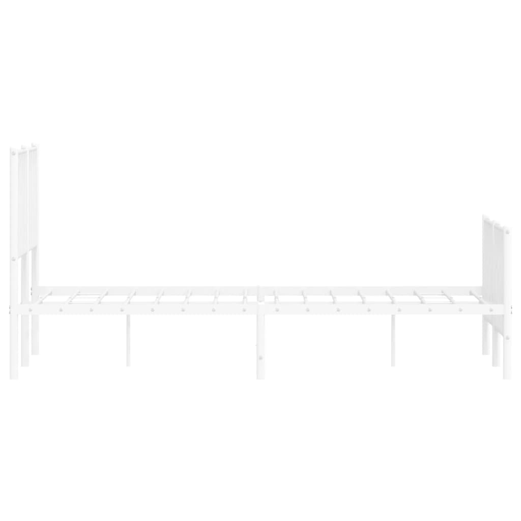 Metalni okvir kreveta uzglavlje i podnožje bijeli 120x190 cm