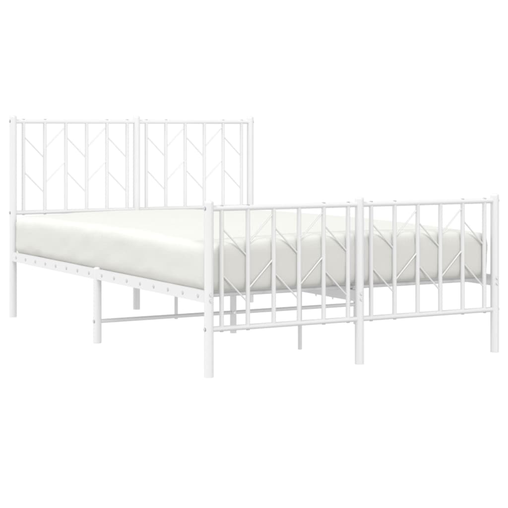 Metalni okvir kreveta uzglavlje i podnožje bijeli 120x200 cm