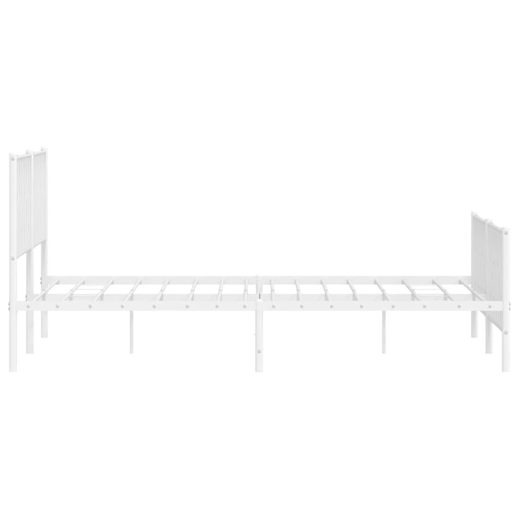 Metalni okvir kreveta uzglavlje i podnožje bijeli 183x213 cm