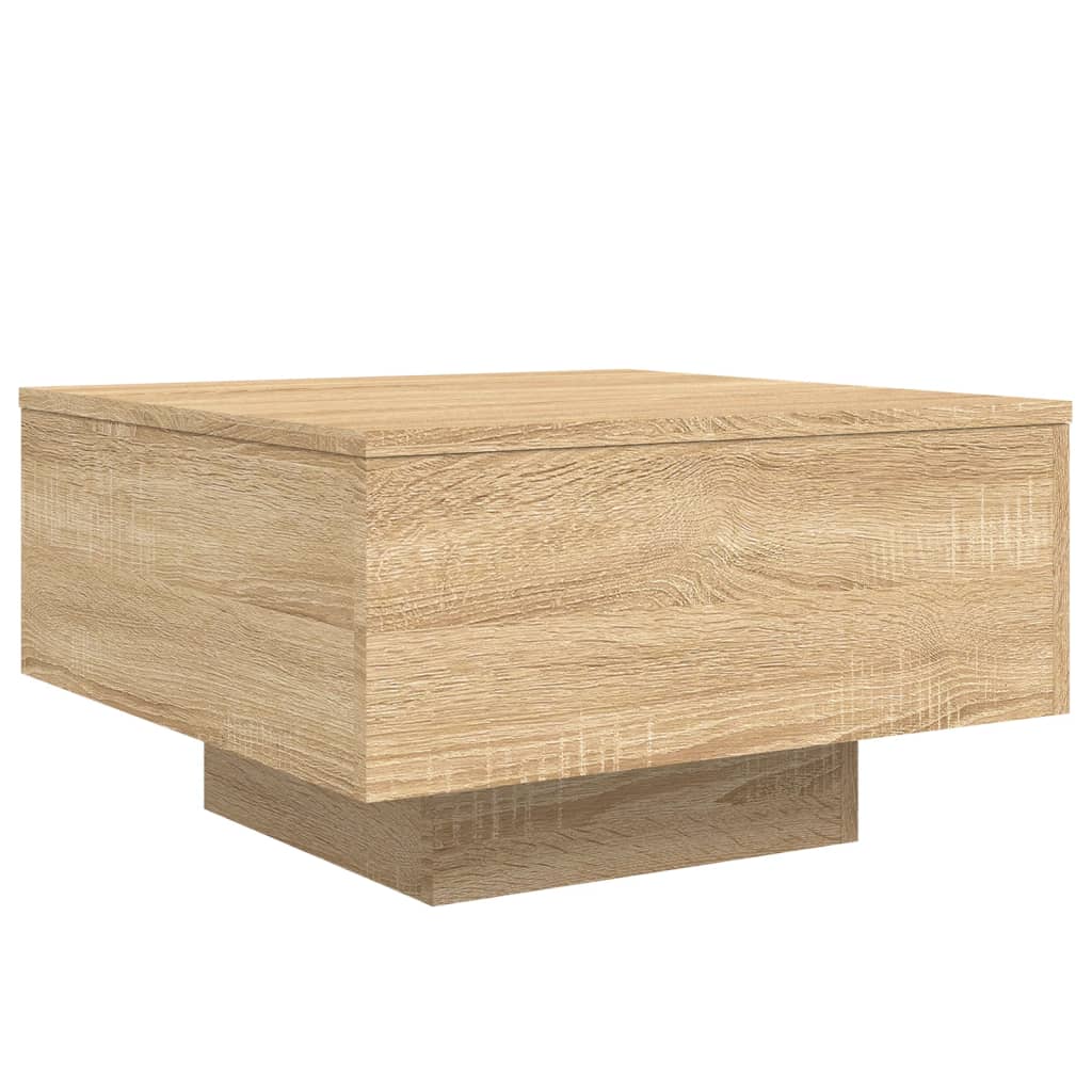 Stolić za kavu s LED svjetlima boja hrasta sonome 55x55x31 cm