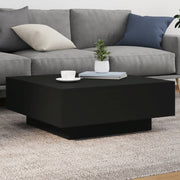 Stolić za kavu s LED svjetlima crni 80x80x31 cm