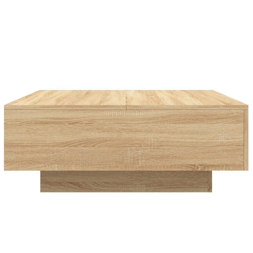 Stolić za kavu s LED svjetlima boja hrasta sonome 80x80x31 cm