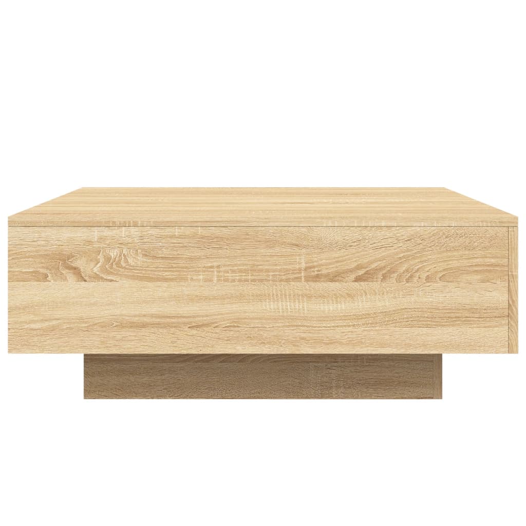 Stolić za kavu s LED svjetlima boja hrasta sonome 80x80x31 cm