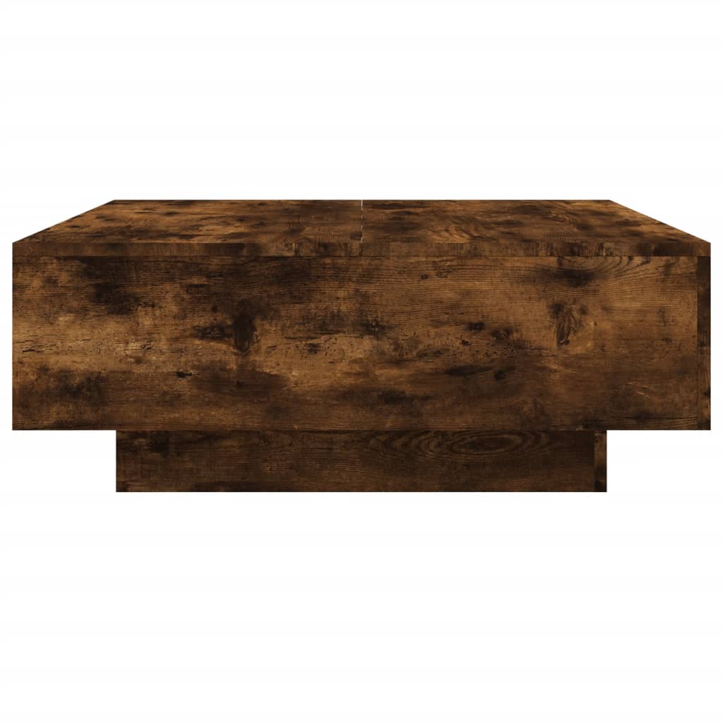 Stolić za kavu s LED svjetlima boja dimljenog hrasta 80x80x31cm