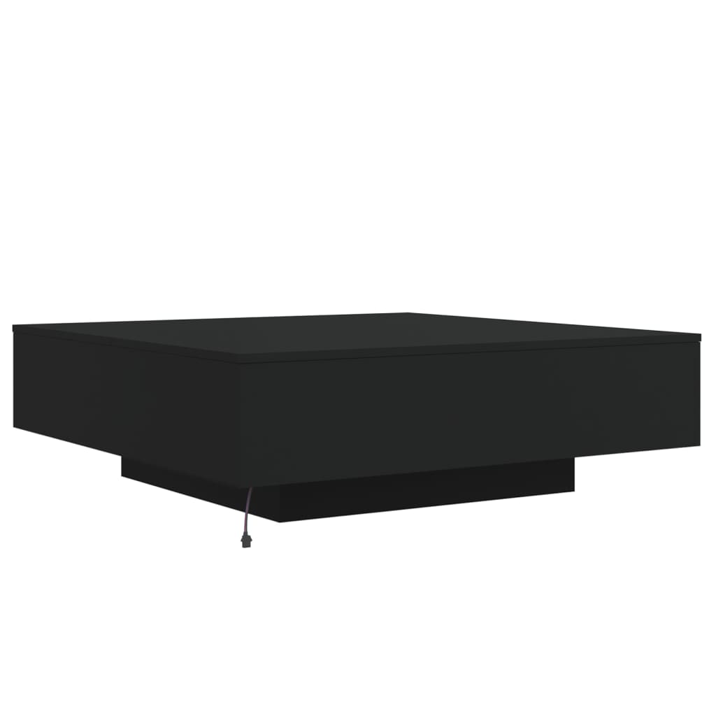 Stolić za kavu s LED svjetlima crni 100x100x31 cm
