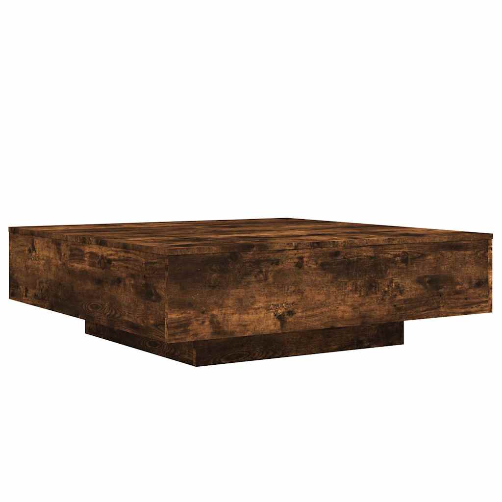 Stolić za kavu s LED svjetlima boja hrasta 100x100x31 cm
