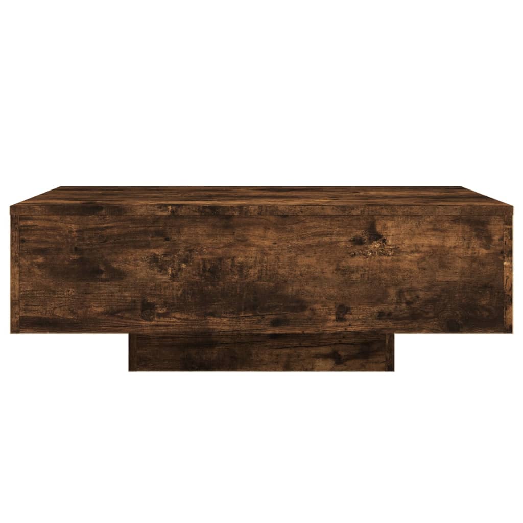 Stolić za kavu s LED svjetlima boja dimljenog hrasta 85x55x31cm