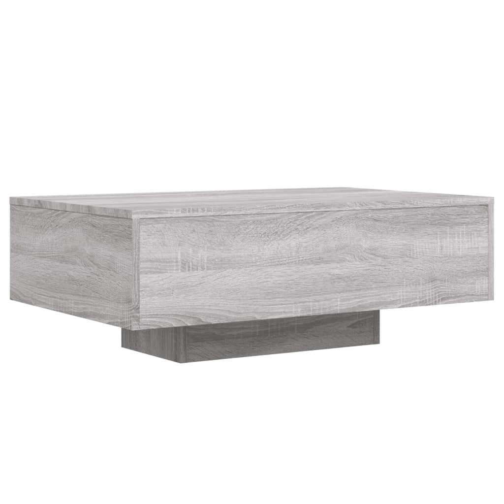 Stolić za kavu s LED svjetlima siva boja hrasta 85x55x31 cm