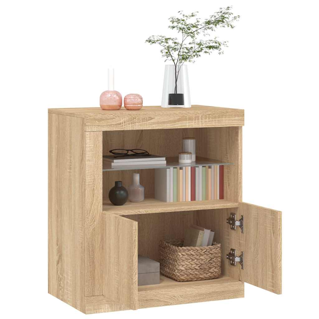 Komoda s LED svjetlima boja hrasta sonome 60,5x37x67 cm