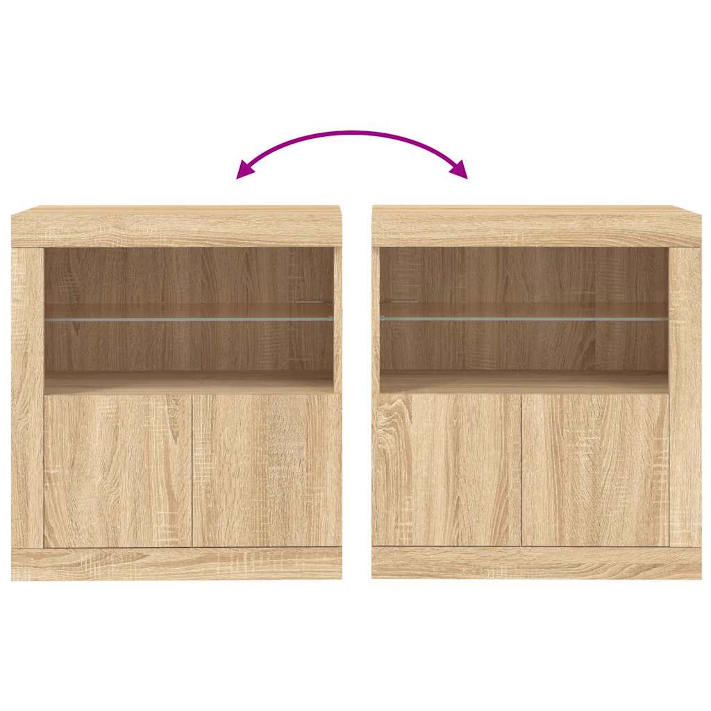 Komoda s LED svjetlima boja hrasta sonome 60,5x37x67 cm