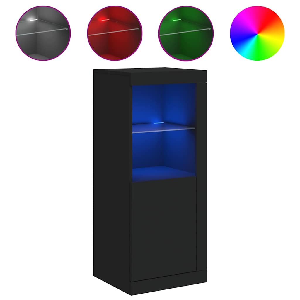 Komoda s LED svjetlima crna 41x37x100 cm