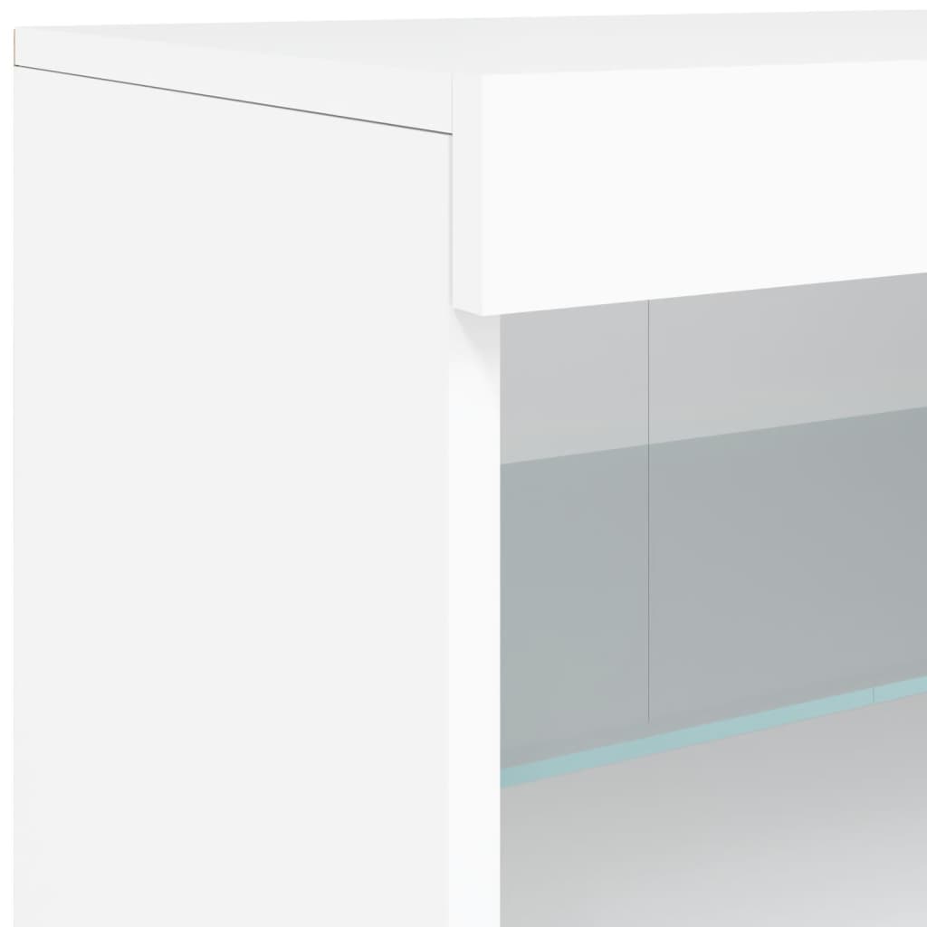 Komoda s LED svjetlima bijela 60x37x67 cm