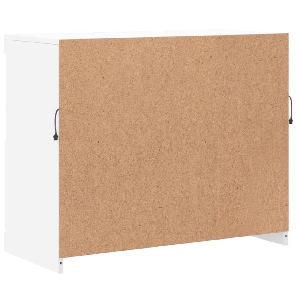 Komoda s LED svjetlima bijela 81x37x67 cm