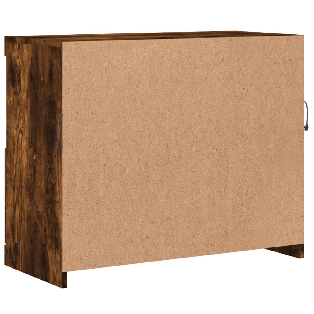 Komoda s LED svjetlima boja dimljenog hrasta 81x37x67 cm
