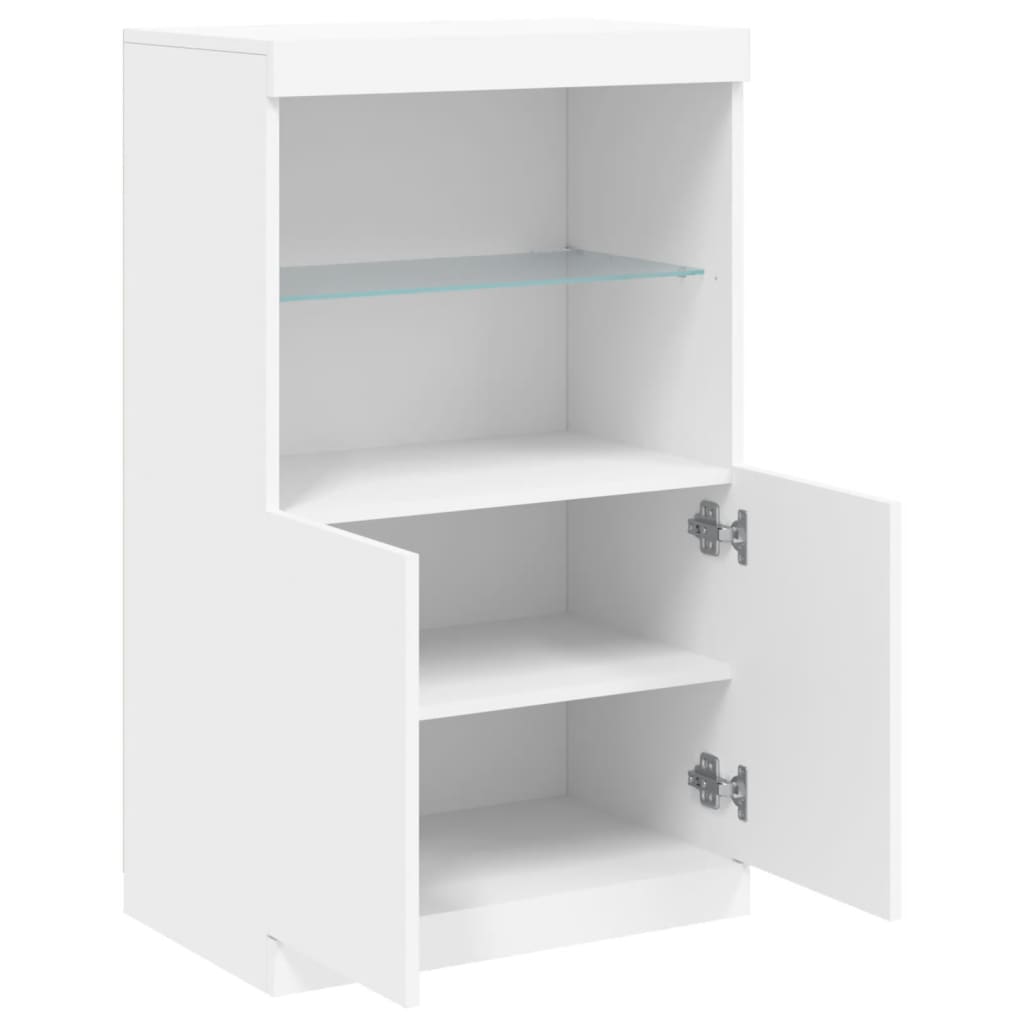 Komoda s LED svjetlima bijela 60,5x37x100 cm