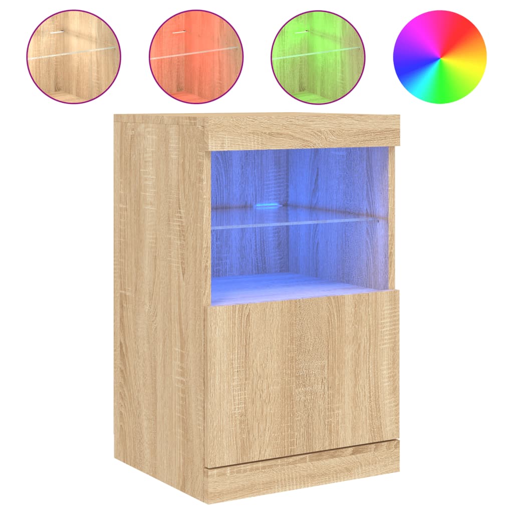 Komoda s LED svjetlima boja hrasta sonome 41x37x67 cm